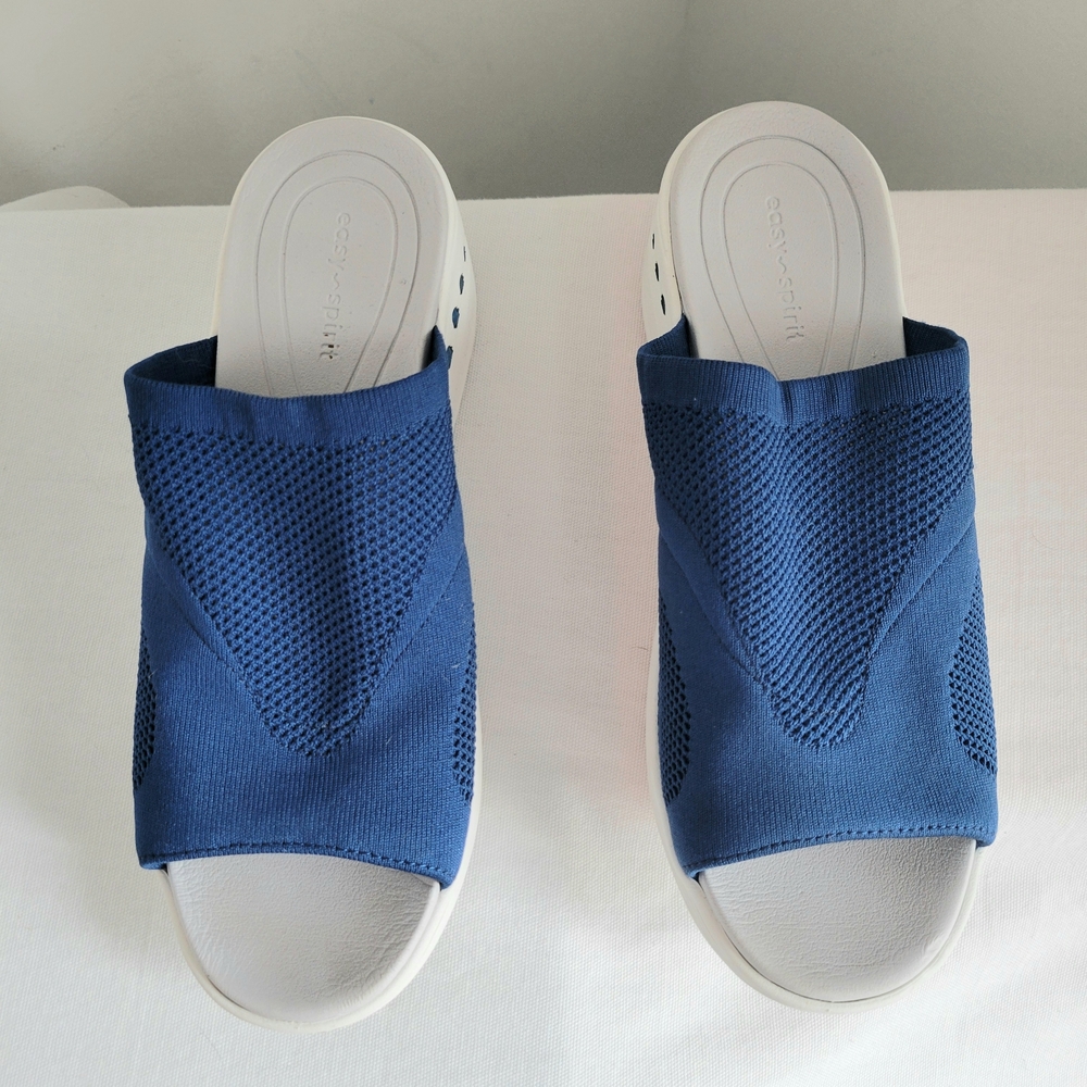 Easy Spirit Royal Blue Stretch Knit Slide Mules 9.5M - Picture 3 of 7